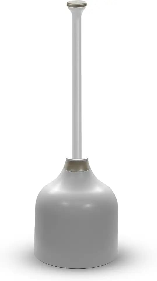Korky Toilet Plunger and Holder – Gray with Dark Gray Accents - 98GN
