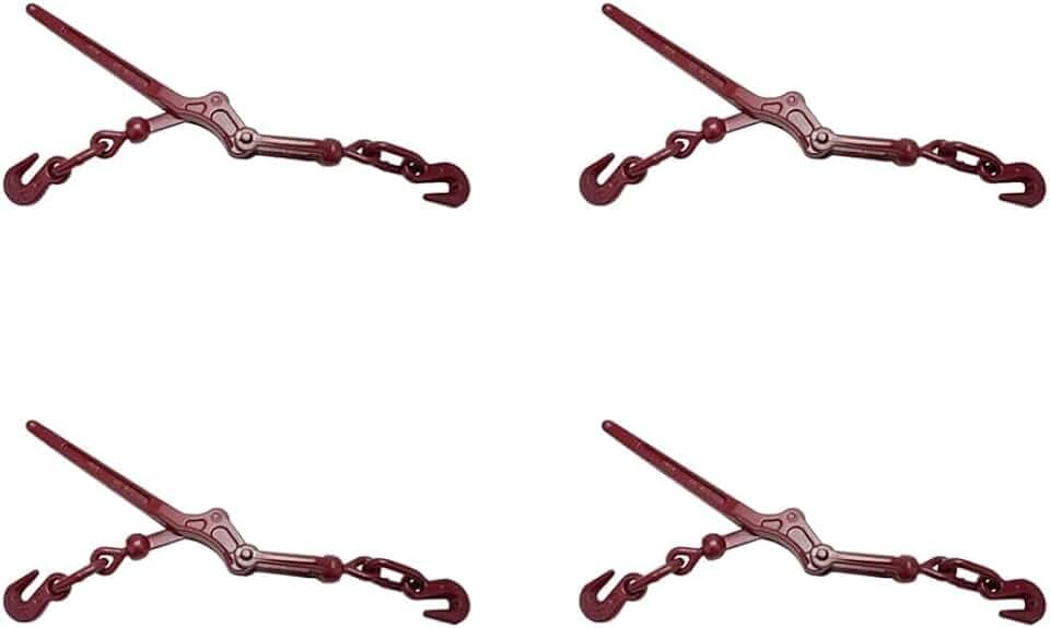 Mytee Products Lever Style Snap Binders 5/16" - 3/8" G70 Chain Binder 5400 Lbs Working Load Limit | Lever Chain Binders for Flatbed Truck Trailer (4 Pack)