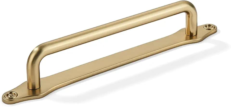 khtumeware 5 Pack 6 Inch Hole Center Champagen Bronze Cabinet Pull with Backplate Solid Heavy Duty Handles with Backplate Cabinet Pulls for Drawer Kitchen Improvement Hardware
