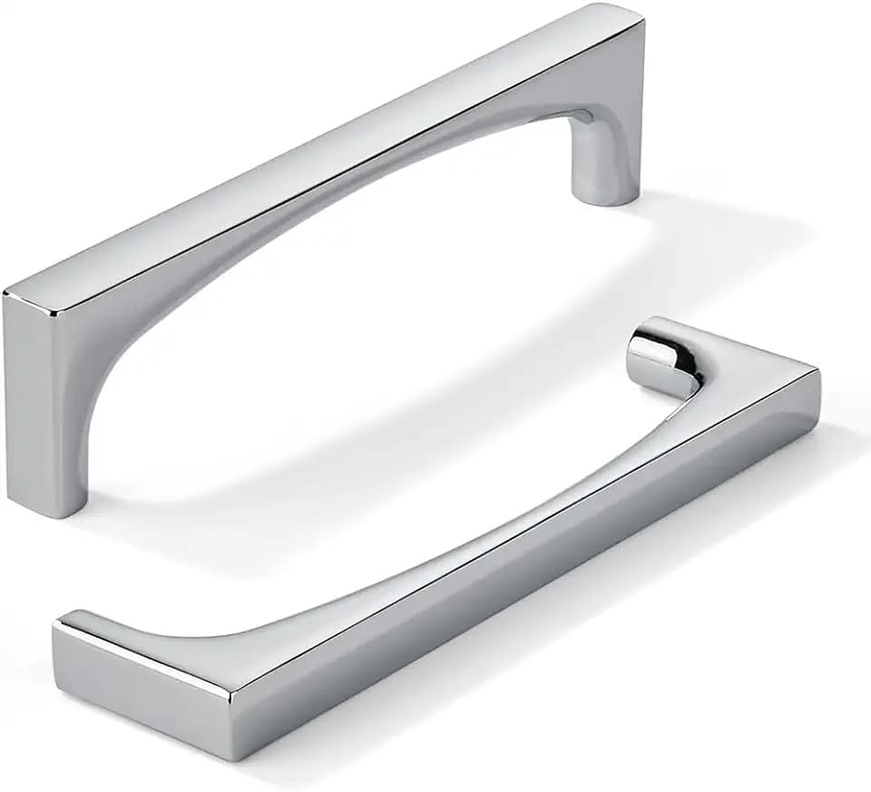 khtumeware 10 Pack Solid Handles 6-Inch(152mm) Polished Chrome Cabinet Pulls,Heavy Duty for Kitchen Cabinets, Cupboards, Drawers and Bathroom Hardware