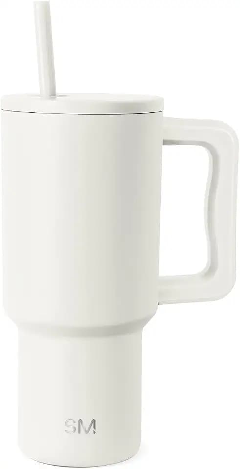 Simple Modern Tumbler with Handle and Straw | 30oz | Cream