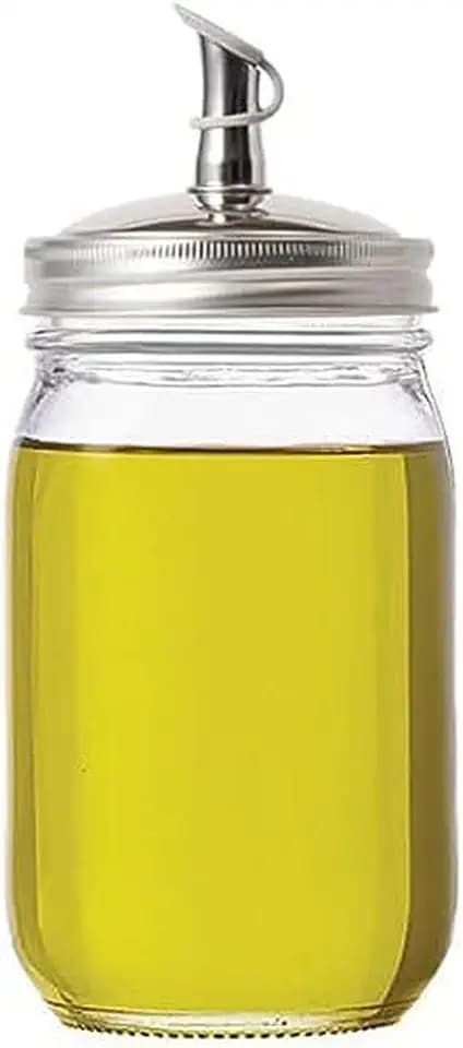 Jarware Stainless Steel Oil Cruet Lid, Regular Mouth Mason Jar Spout Lid