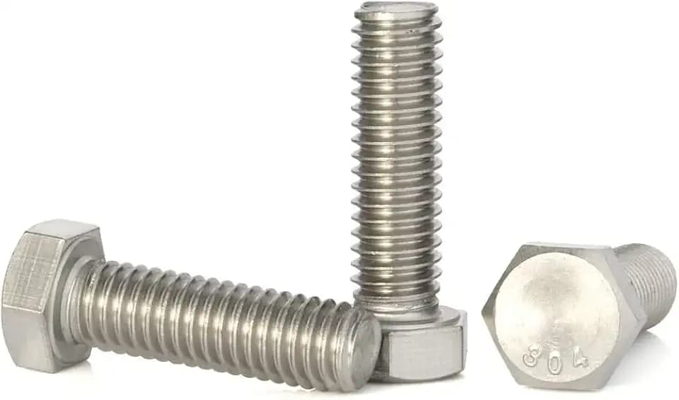 Mellewell 5/16-18 x 1-1/4" Hex Head Screw Bolt, Fully Threaded, Stainless Steel 18-8, Plain Finish, Quantity 20