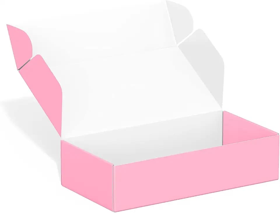 50 Pack TONESPAC 4"x8"x2" Pink Small Shipping Boxes for Small Business