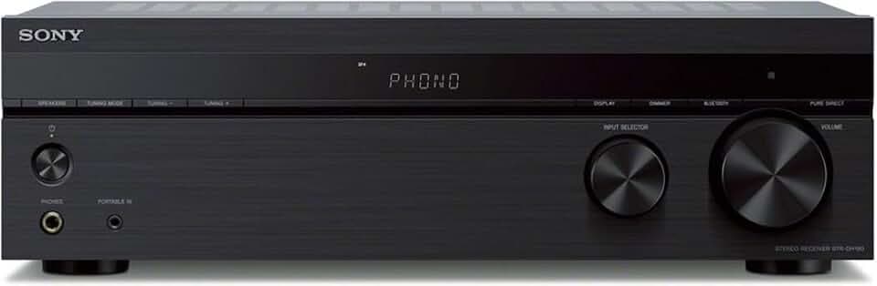 Sony STR-DH190 2-Kanal Verstärker (Verbindung mit Smartphone und Bluetooth, Phono Input für Plattenspieler) Schwarz