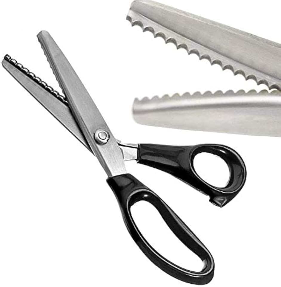 Pinking Shears for Fabric Paper Cutting, Stainless Steel (10mm, Scalloped)