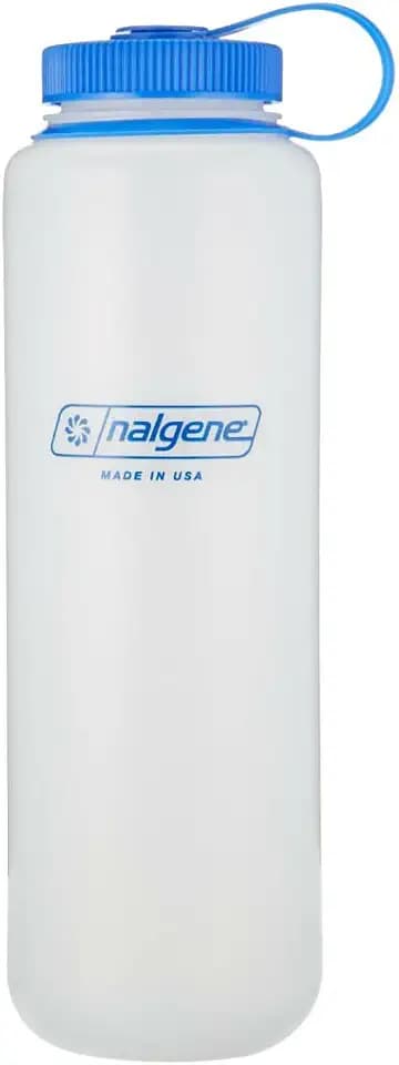 Nalgene HDPE Wide Mouth Water Bottle, Clear, 48 oz