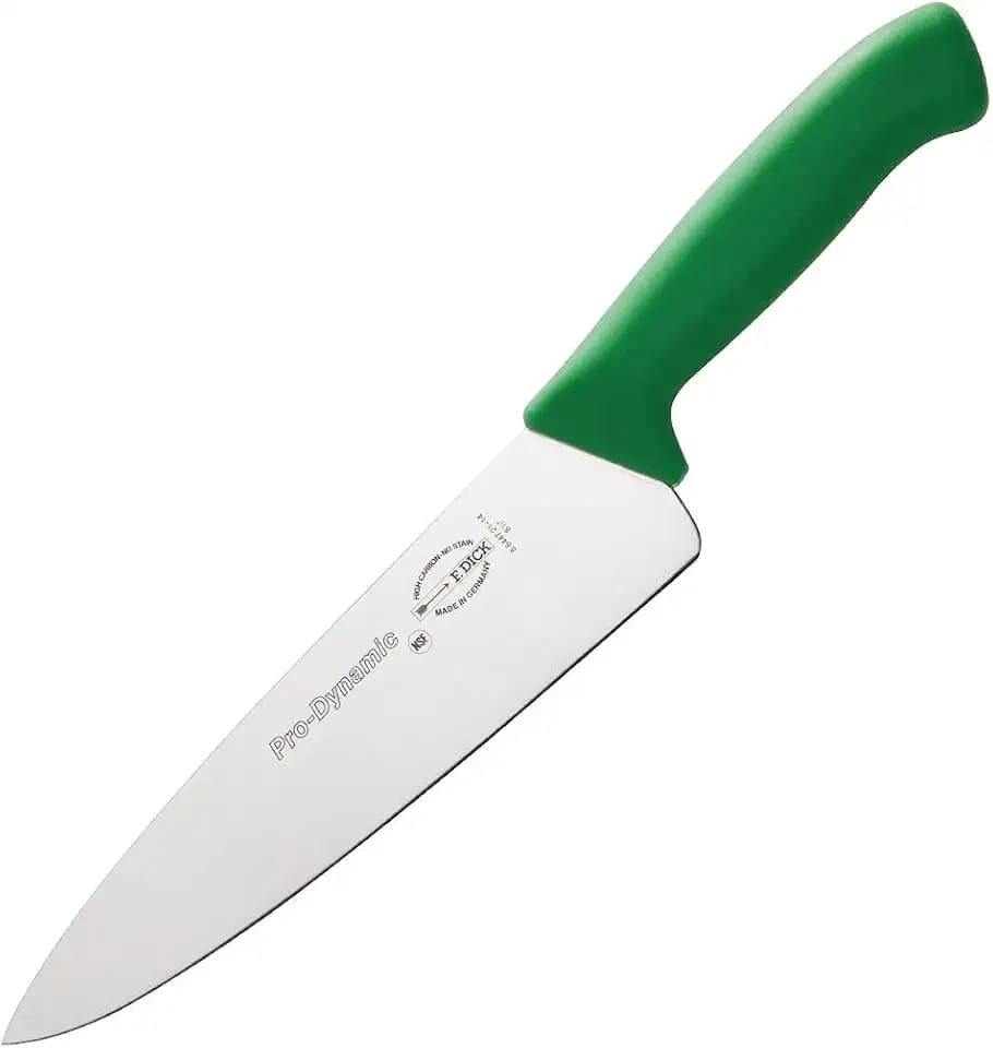 F. DICK - ProDynamic Chef's Knife Green - Classic Kitchen Knife with 8.5" Blade & 56 HRC - Ideal for Meat & Vegetables - Ultra Sharp - Stainless Steel - Ergonomic Handle - Made in Germany