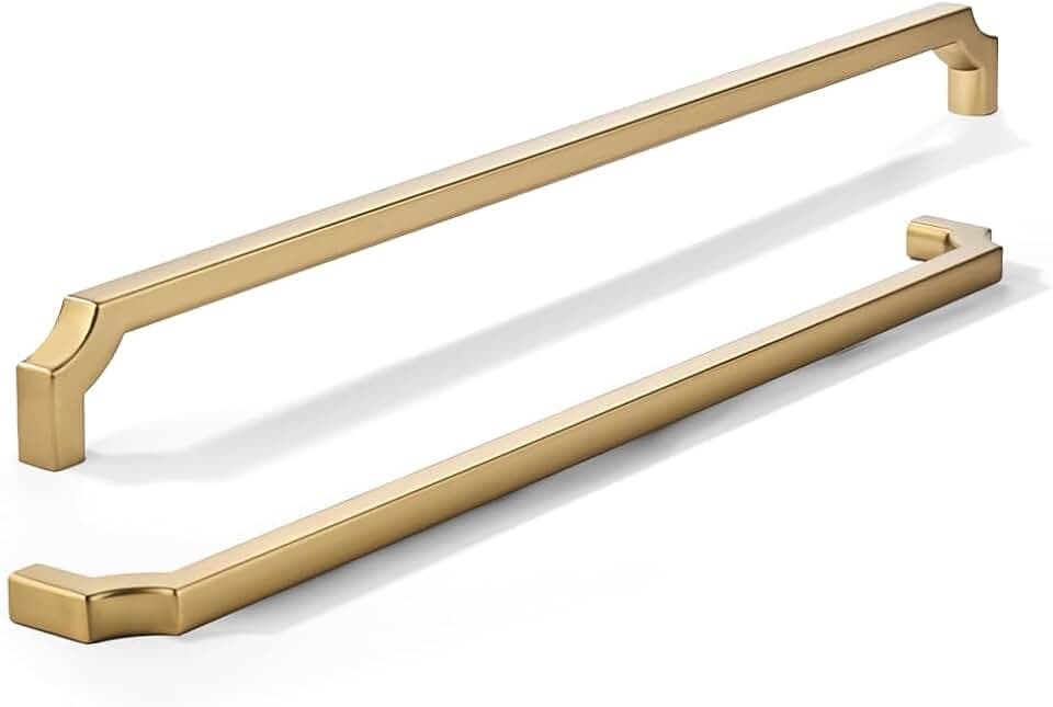 khtumeware 1-Pack 18 Inch Square Champagne Bronze Appliance Cabinet Pulls, Solid Satin Brass Zinc Alloy Heavy-Duty Handles for Kitchen/Bathroom Cabinets, Drawers & Cupboards (18 Inch Center to Center)