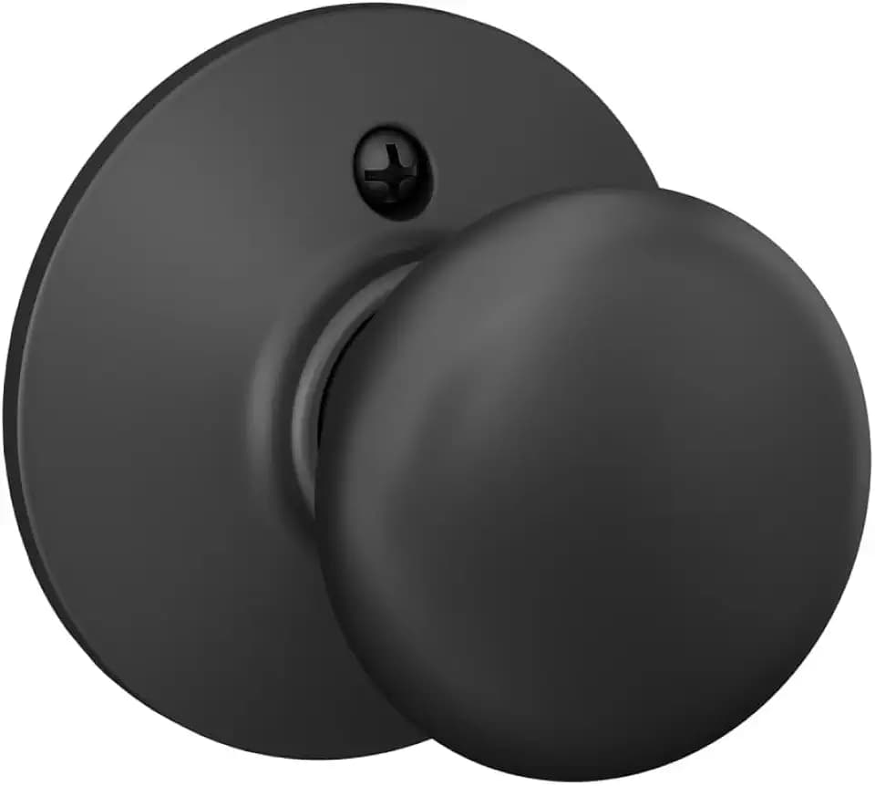 Schlage F170 PLY 622 Plymouth Door Knob, One Sided Non-Turning Dummy Door Handle, Matte Black