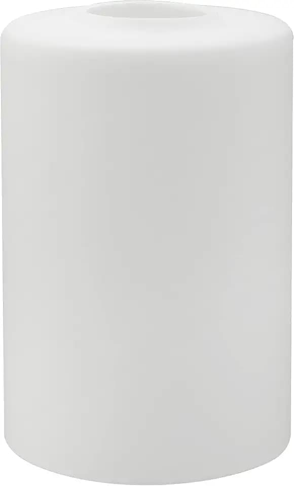 Aspen Creative 23609-01, White Opal Cylinder Glass Shade, 4" Dia x 6" H/Center Hole: 42mm