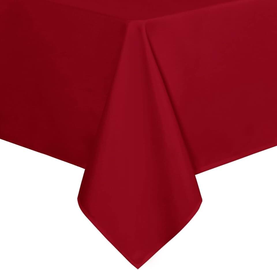 sancua Square Tablecloth, 70 x 70 Inch Table Cloth, Christmas Red