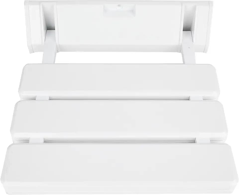 Minimalistischer Wand-Duschsitz, klappbar, rutschfest, bis 130 kg, Platzsparend für Bad, Dusche, Senioren & Schwangere – Hocker aus ABS