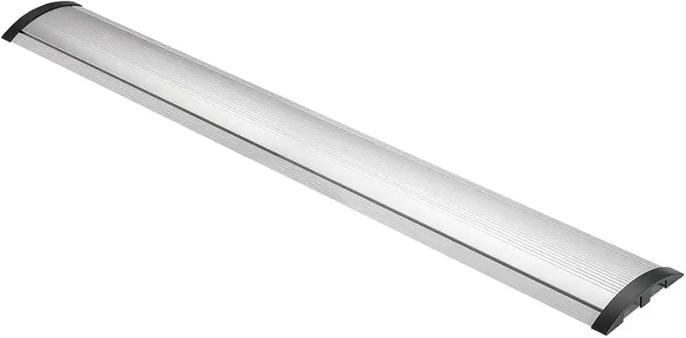 LogiLink Fußboden Kabelabdeckung Kabelkanal aus Alu & ABS, individuell kürzbar, Doppelkanal, Maße: 754x139x22mm, Farbe: Silber