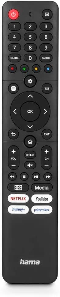 Universal-Fernbedienung für Hisense TVs, IR, lernfähig, mit 4 App-Tasten