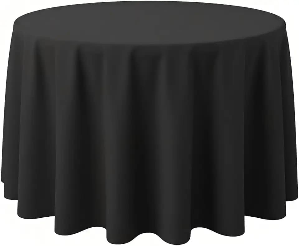 Surmente 70 Inch Black Tablecloths for Round Tables