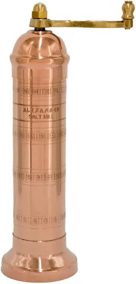Alexander Home Original Greek Salt Mill, 8-Inch Copper – European Manual Salt Grinder Refillable