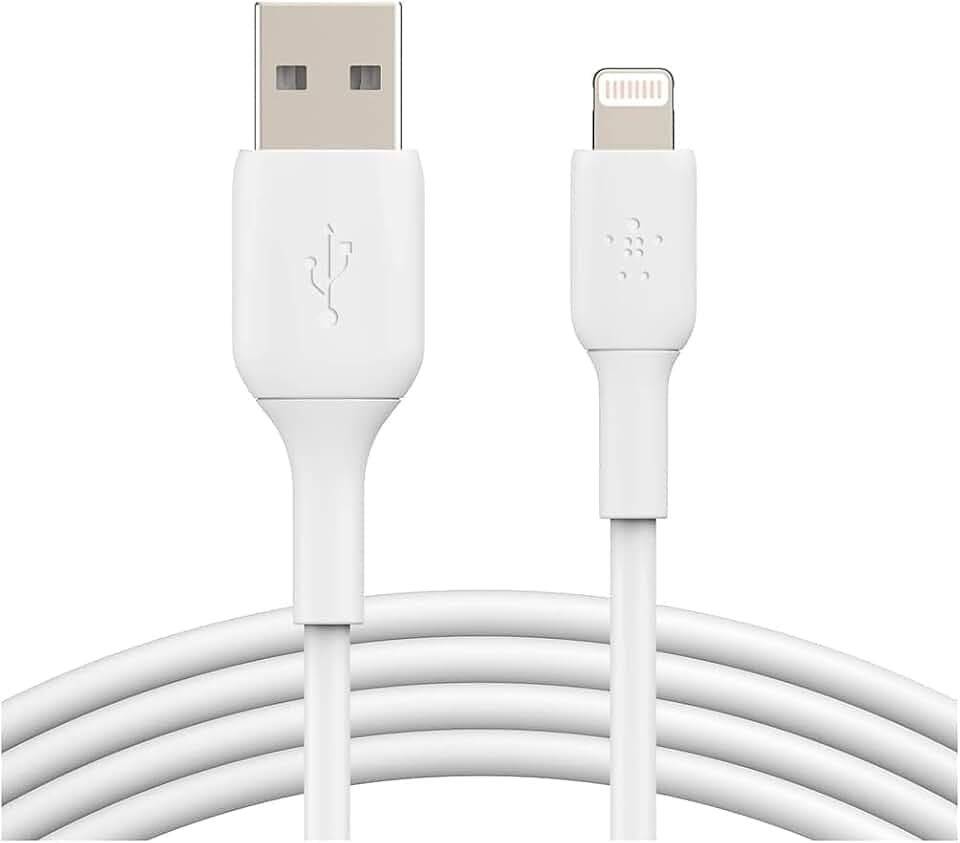 Belkin Lightning-Kabel (Boost Charge Lightning-/USB-Kabel für iPhone, iPad, AirPods) MFi-zertifiziertes iPhone-Ladekabel (Weiß, 1 m) – 2er-Pack