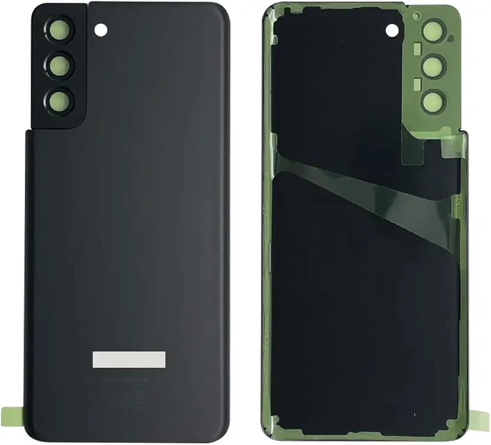 Rückseitige Glasabdeckung mit Kameralinse für Samsung S21 Plus 5G Ersatzteil des Gehäuses Batterieabdeckung hinten mit vorinstalliertem Klebstoff - Schwarz