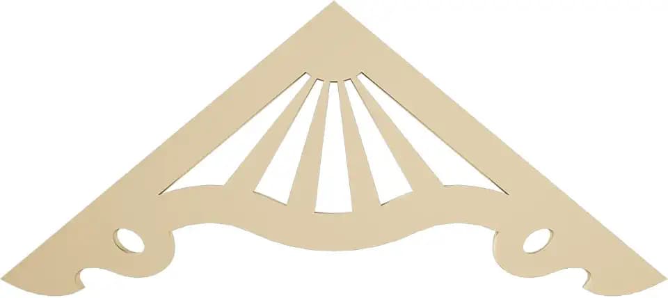 Ekena Millwork GPP036X015X100MAR Marshall Architectural Grade PVC Gable Pediments, 36"W x 15"H x 1"P (10/12) Pitch