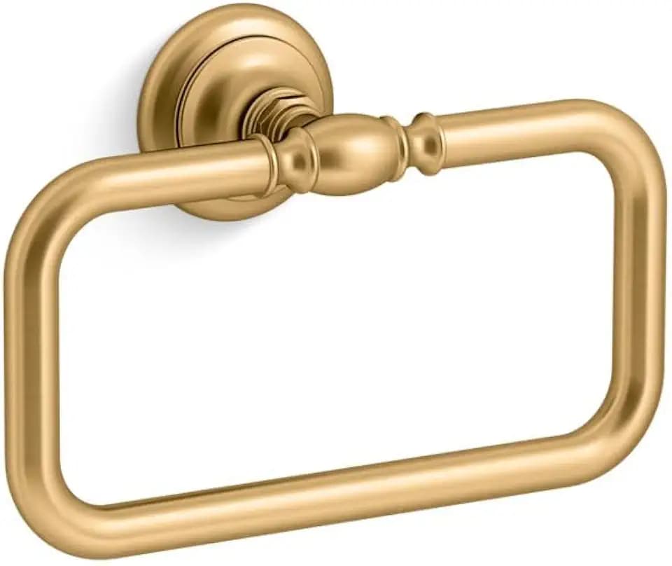 Kohler K-72571-2MB Artifacts Towel Ring, Vibrant Moderne Brushed Brass