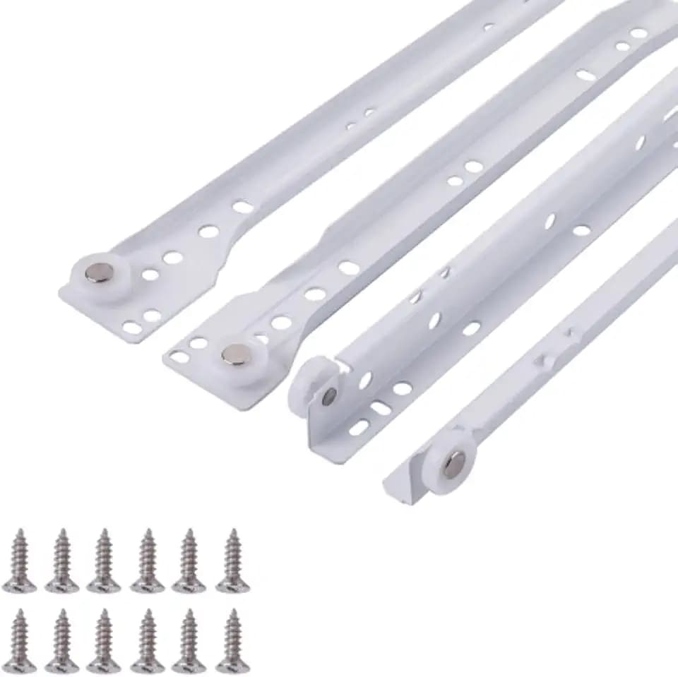 10 in. White Coated Steel Euro Bottom Mount Drawer Slides
