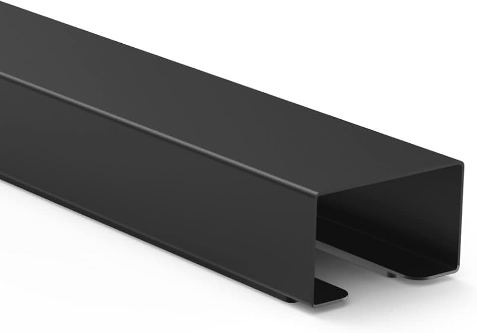 Kabelkanal Schreibtisch, Magnetstreifen für einfache Montage (Kabelabdeckung für 8 Kabel, Kabelleiste für ordentliches Kabelmanagement, Kabelführung u. Kabel verstecken in einem, Metall, 55cm) schwarz