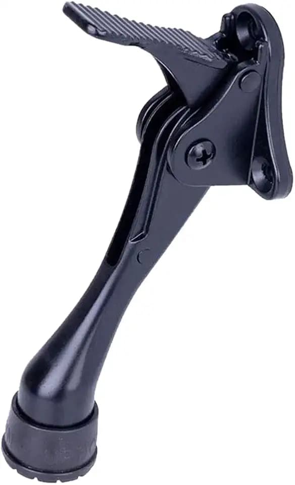 HA SHI One Touch Kickdown Door Stopper, Black, 4 Inch, 1 Pack, Heavy Duty