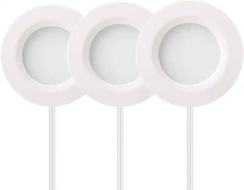 GETINLIGHT 2.75-Inch LED Puck Light Kit, 3-Pack, Plug-in, 3000K, White