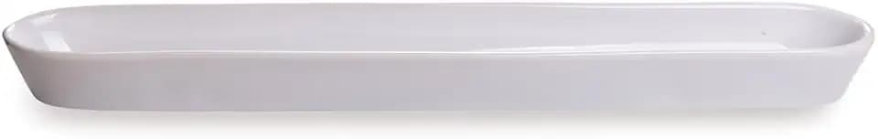 Restaurantware Siluro 12 Inch Olive Tray, 1 Narrow Olive Plate - Microwave-Safe, Oven-Safe, White Porcelain Narrow Serving Tray, Chip-Resistant, For Olives Or Cheeses