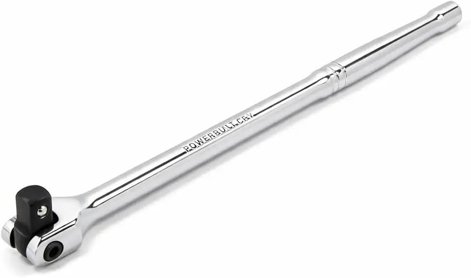 Powerbuilt 3/8" Drive Flex Handle, 10 Inches Long Extension Breaker Bar, Chrome Vanadium Steel Made - 641504