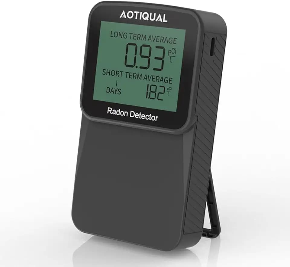 AOTIQUAL Radon Detector for Home, E-Ink Display Radon Test Kit for Basement with Short/Long-Term Monitoring, Dual Power Portable Radon Monitor, 10-Year Sensor Life Continuous Radon Tester