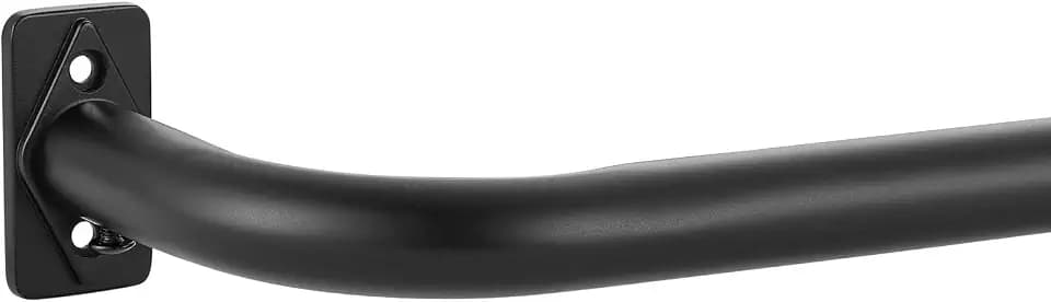Room Darkening Curtain Rod 28-148", Wrap Around Design Splicing Curtain Rods, Heavy Duty 1 Inch Diameter Single Adjustable Drapery Rod for Window, Matte Black