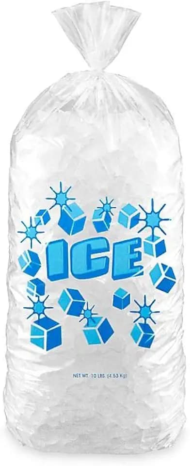 Concession Essentials Icebags.10lb Bags with Twist Ties.50 Ice Bags with Twist Tie Enclosure, 10 Lbs (50/Pk).