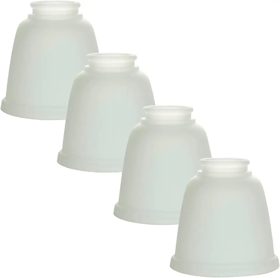 LIGHTACCENTS Frosted White Glass Ceiling Fan Light Covers - 4-Pack Replacement Globes & Shades for Fixture