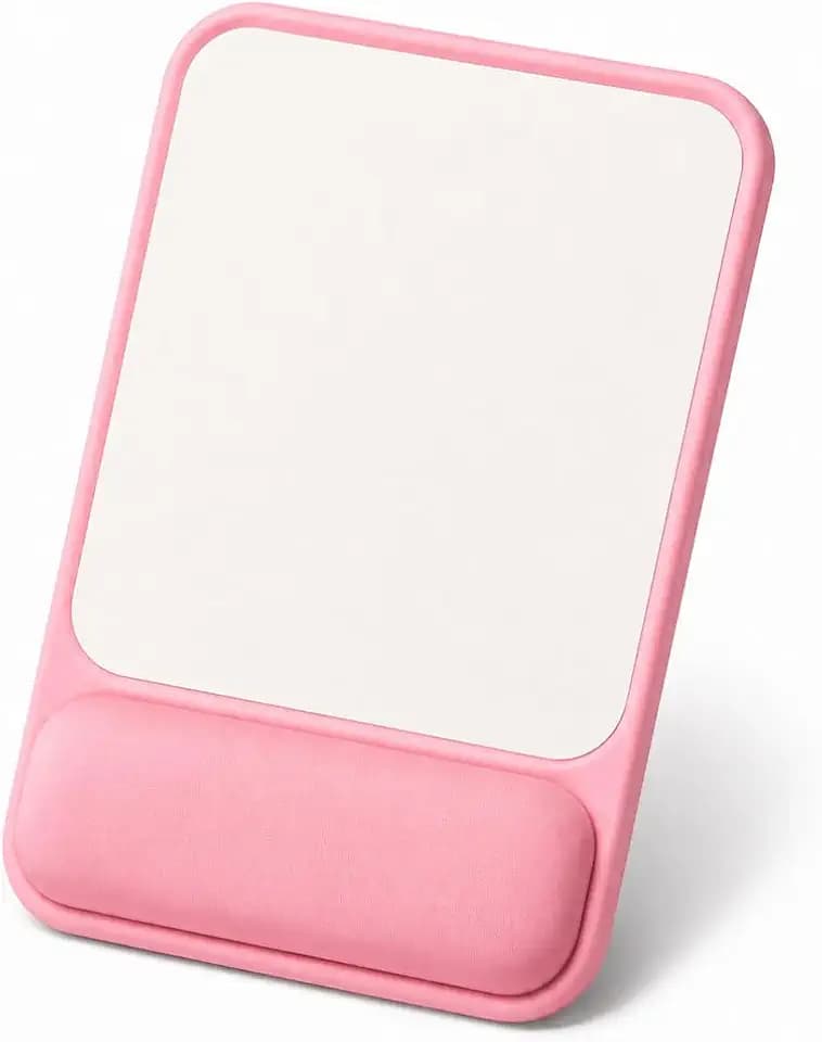 ErgoComfort Gel Mouse Pad with Wrist Rest, Ergonomic Mousepad with Wrist Support, Ergo Desk Mat, Non-Slip Base, Smooth Surface for Office Laptop Computer (01Pink)