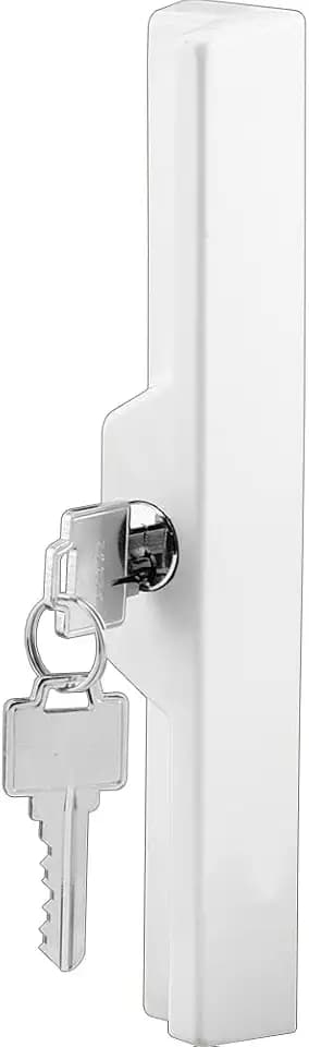 Prime-Line C 1120 Sliding Door Outside Pull, with Key, White Diecast (Single Pack)