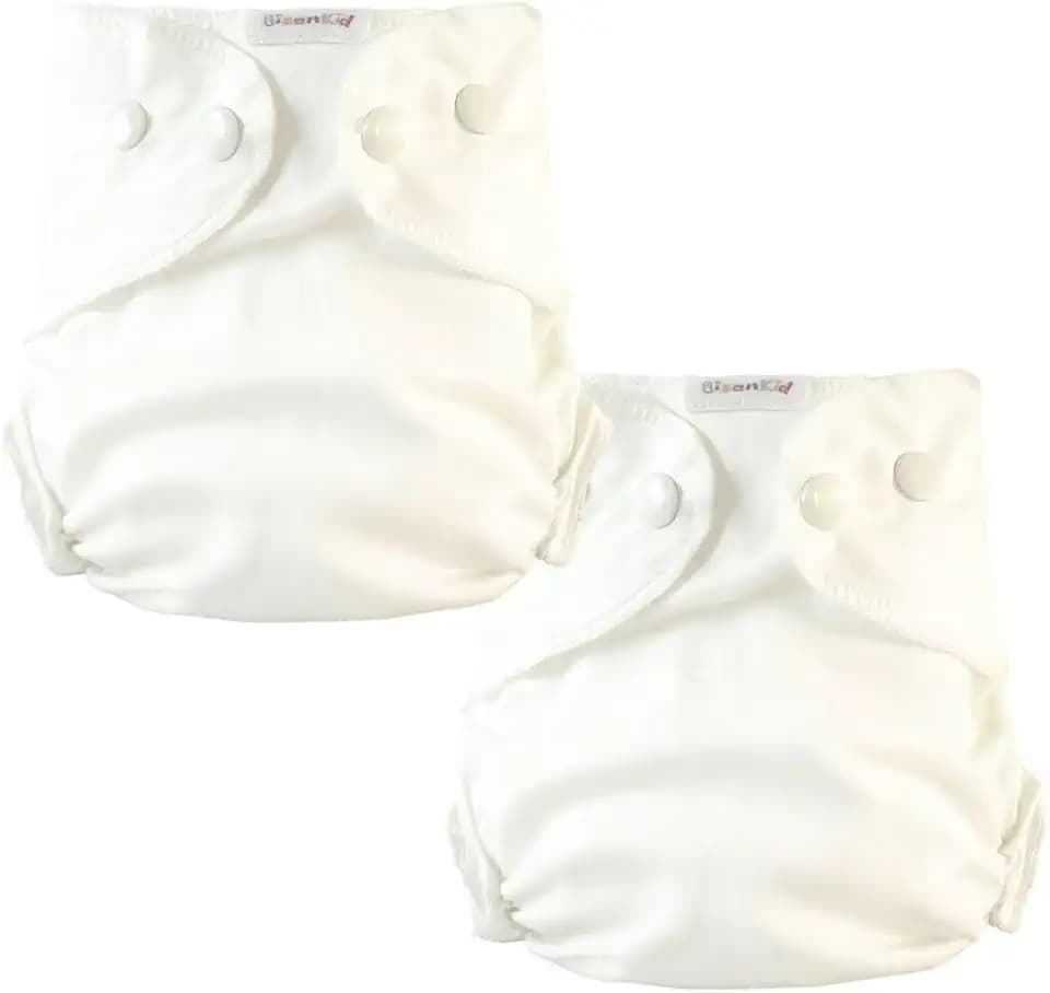 BISENKID Organic Cotton Cloth Diaper Inner - Super Absorbent and Comfy, Used with Waterproof Cloth Diaper Cover Which Sold Separately, (2-Pack, Size 2: 18-35lbs)