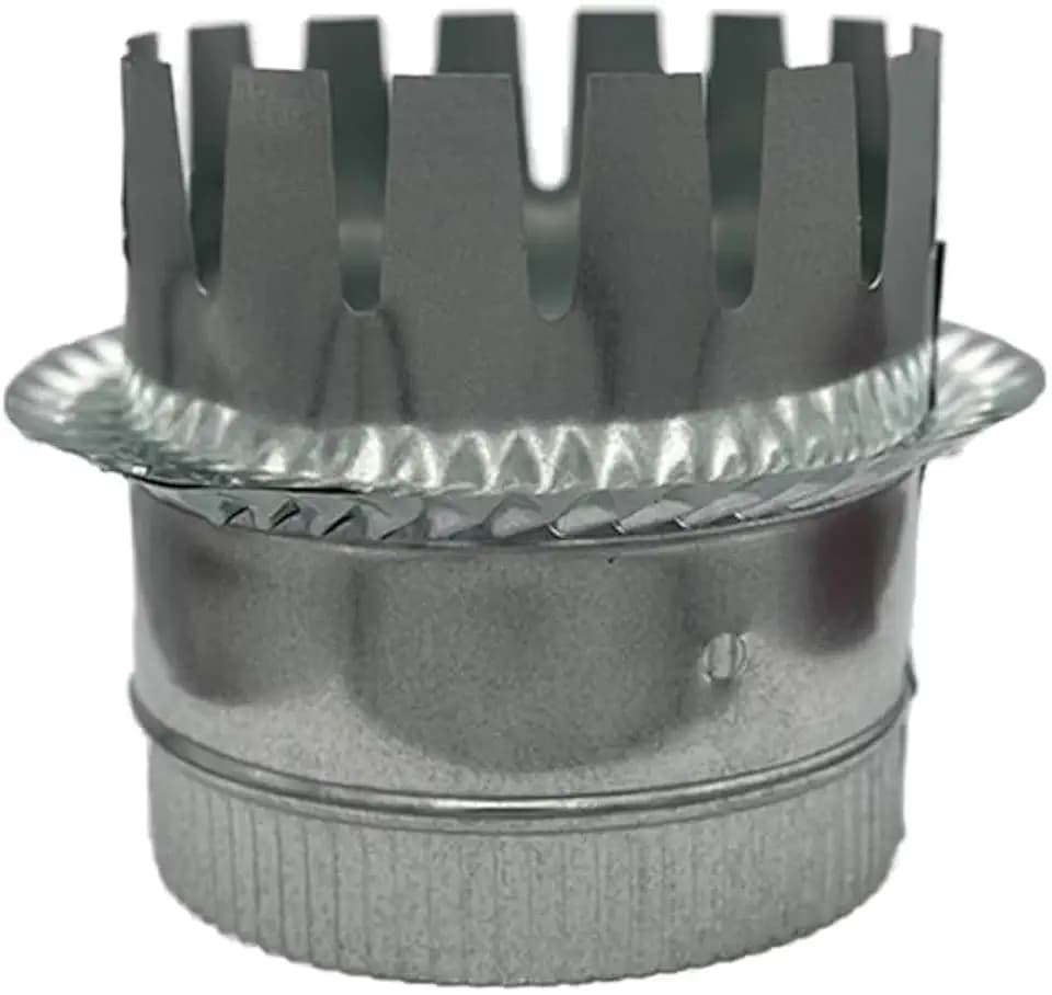 HVAC Ductboard Starting Collar with Crimp, Galvanized Sheet Metal 28-Gauge, Made in USA (6 Inch)