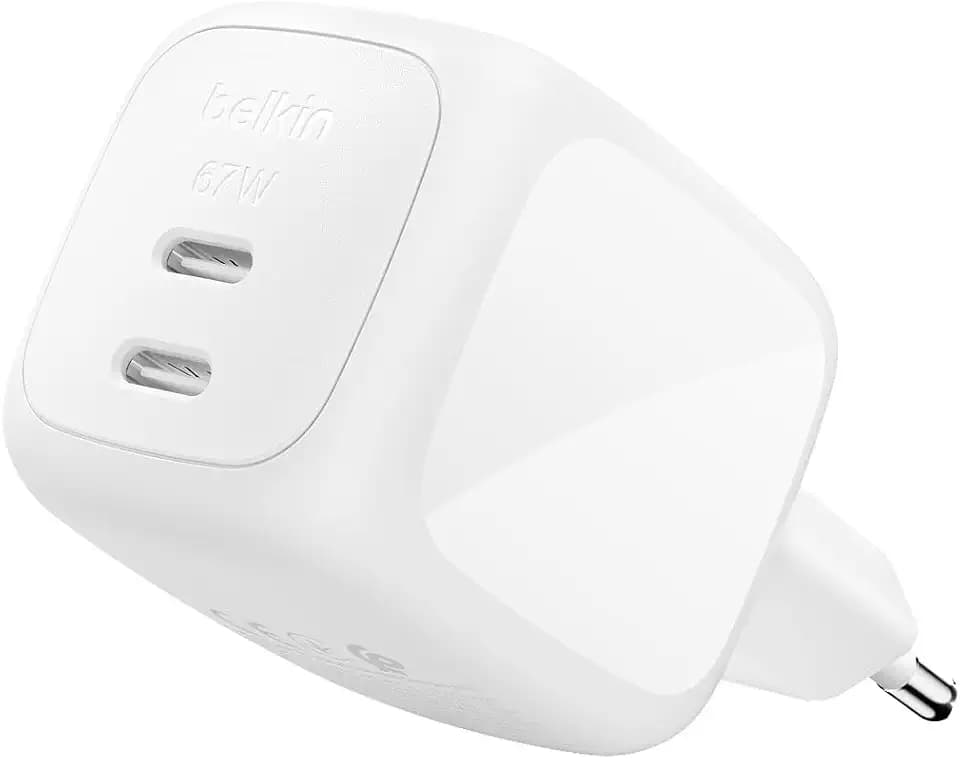Belkin BoostCharge Pro 2-Port USB C Ladegerät, 67W, GaN-Ladegerät
