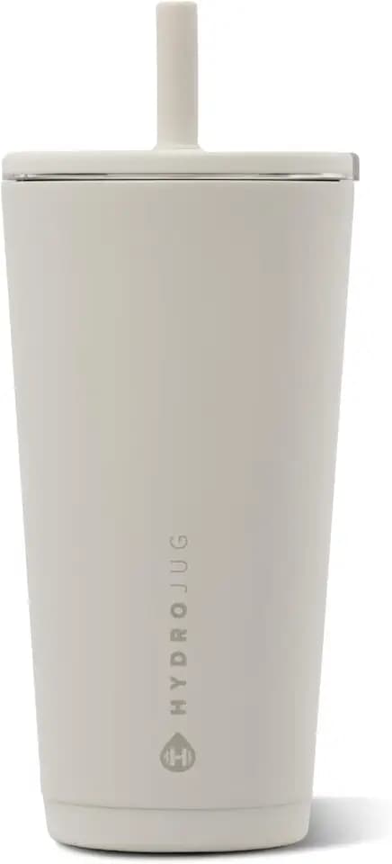 HydroJug Everyday Tumbler 20 oz, Ceramic-Lined Straw Cup, Linen