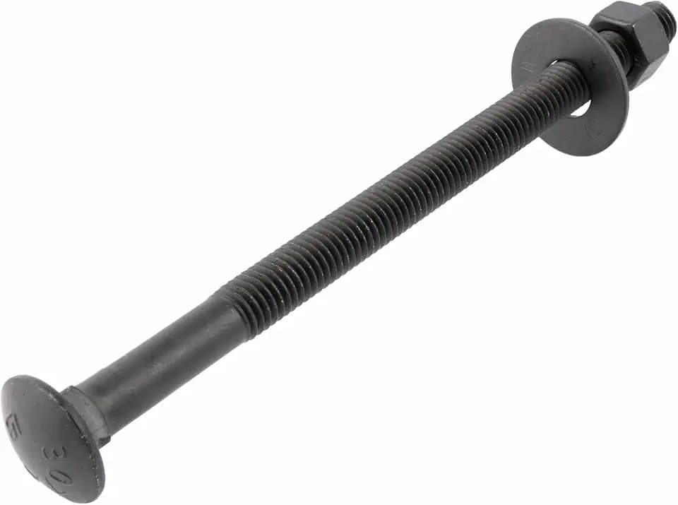 3/8" x 8" (25 Pack) Black Carriage Bolt Kit, Grade 307A, Ceramic Coated for Exterior Use, 2X Rust Resistance of Galvanized by Makers Bolt