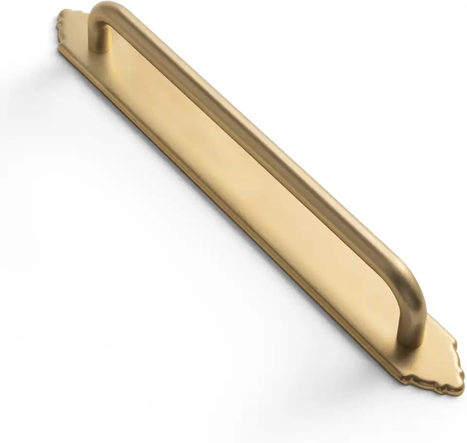 2 Pack Antique Brass 7.6" Hole Center Cabinet Pull with Backplate