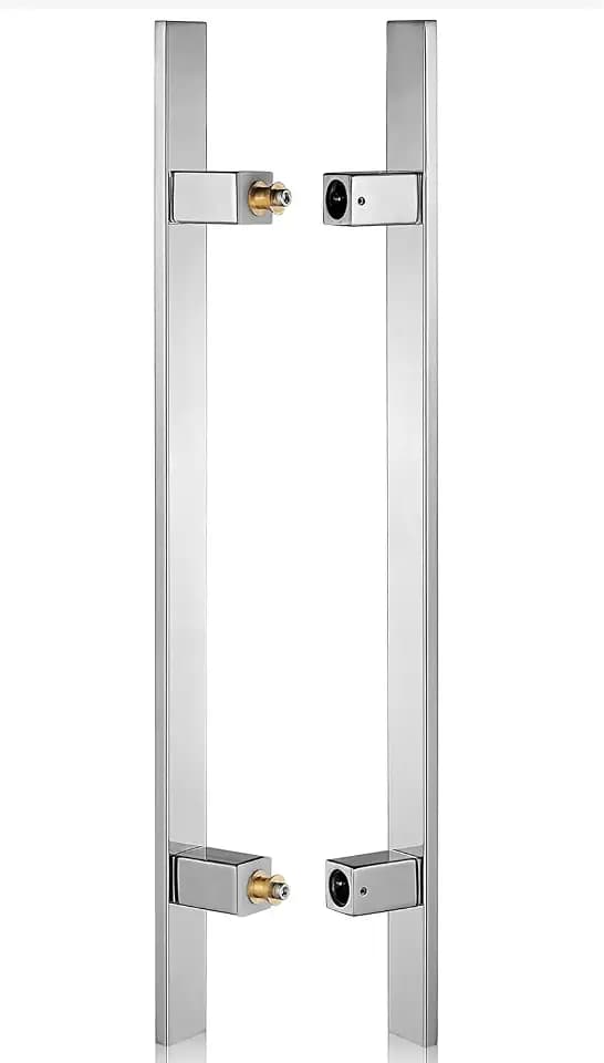 TOGU TG-6018 60 inches Solid Standoffs Heavy-Duty Commercial Grade-304 Stainless Steel Push Pull Door Handle/Barn Door Pull Handle/Glass Pulls, Mirror Polished Chrome Finish