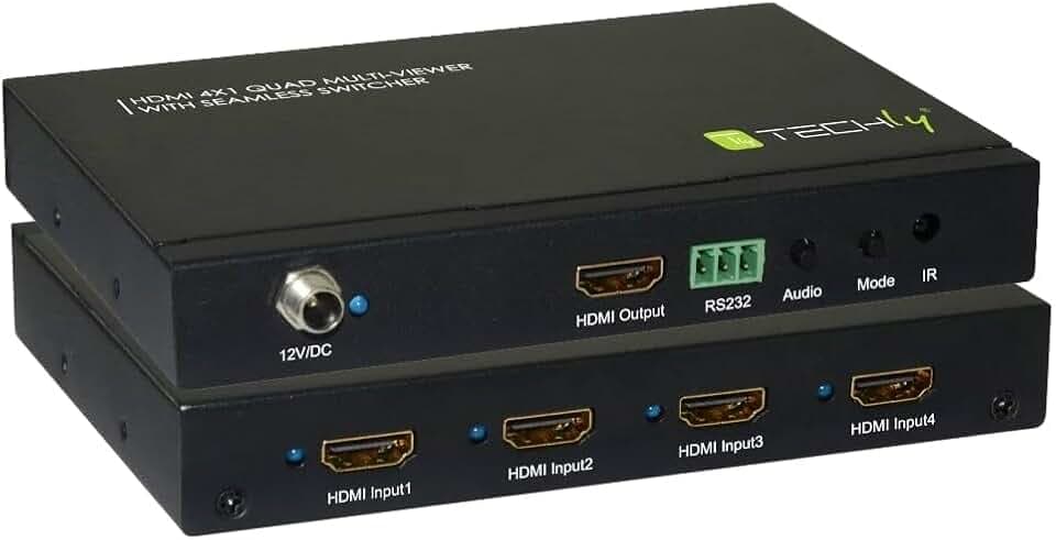 Techly 102260 Multiview HDMI 4x1 mit Seamless Switch