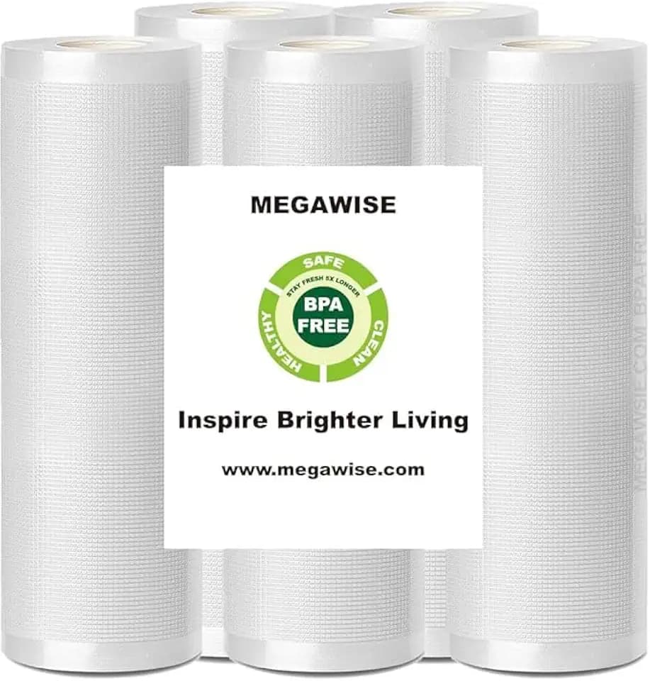 MEGAWISE Embossed Vacuum Sealer Rolls, BPA-Free Food Storage Bags