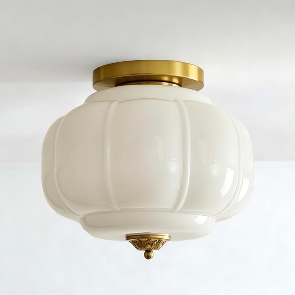 Vintage Style Milk Glass Ceiling Light Suit for Hallway Bedroom