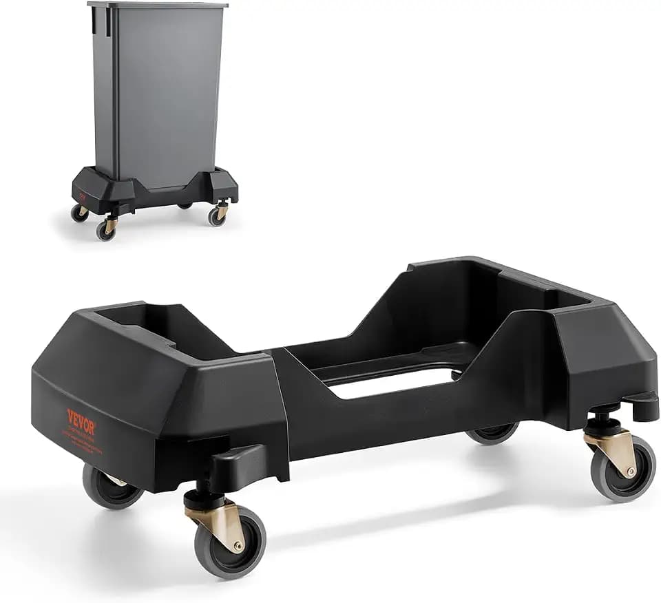 VEVOR Trash Can Dolly, Fit 16/23 Gallon Containers, Interior Dimension 18.11" L X 9.92" W, Trash Can Roller Base with 4 Swivel Wheels, 200lbs Weight Capacity, Smooth & Quiet Rolling Plastic Bin Dolly