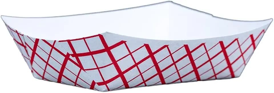 Southern Champion Tray 0409 #50 Southland Paperboard Food Tray, 1/2 lb Capacity, Red Check (Case of 1000)