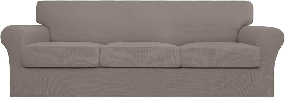 Easy-Going Stretch Couch Cover for 3 Cushion, Oversized Sofa, Taupe